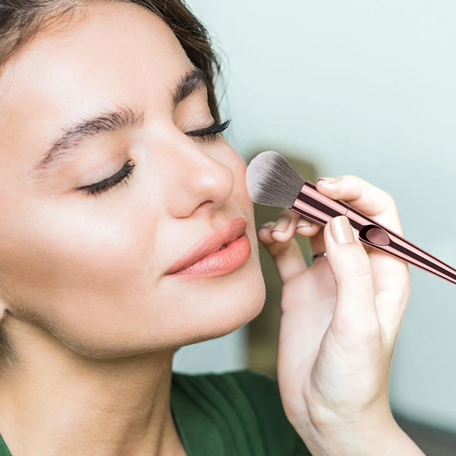 10-Piece: Metallic Premium Cosmetic Makeup Brushes Set