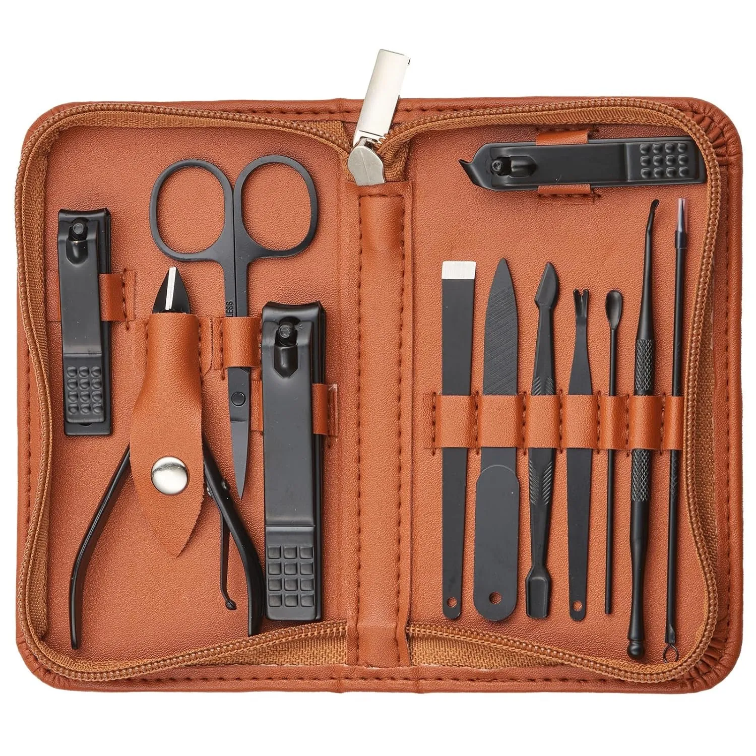12-Piece Professional Nail Care Set with Travel Case - Complete Manicure and Pedicure Kit for Women