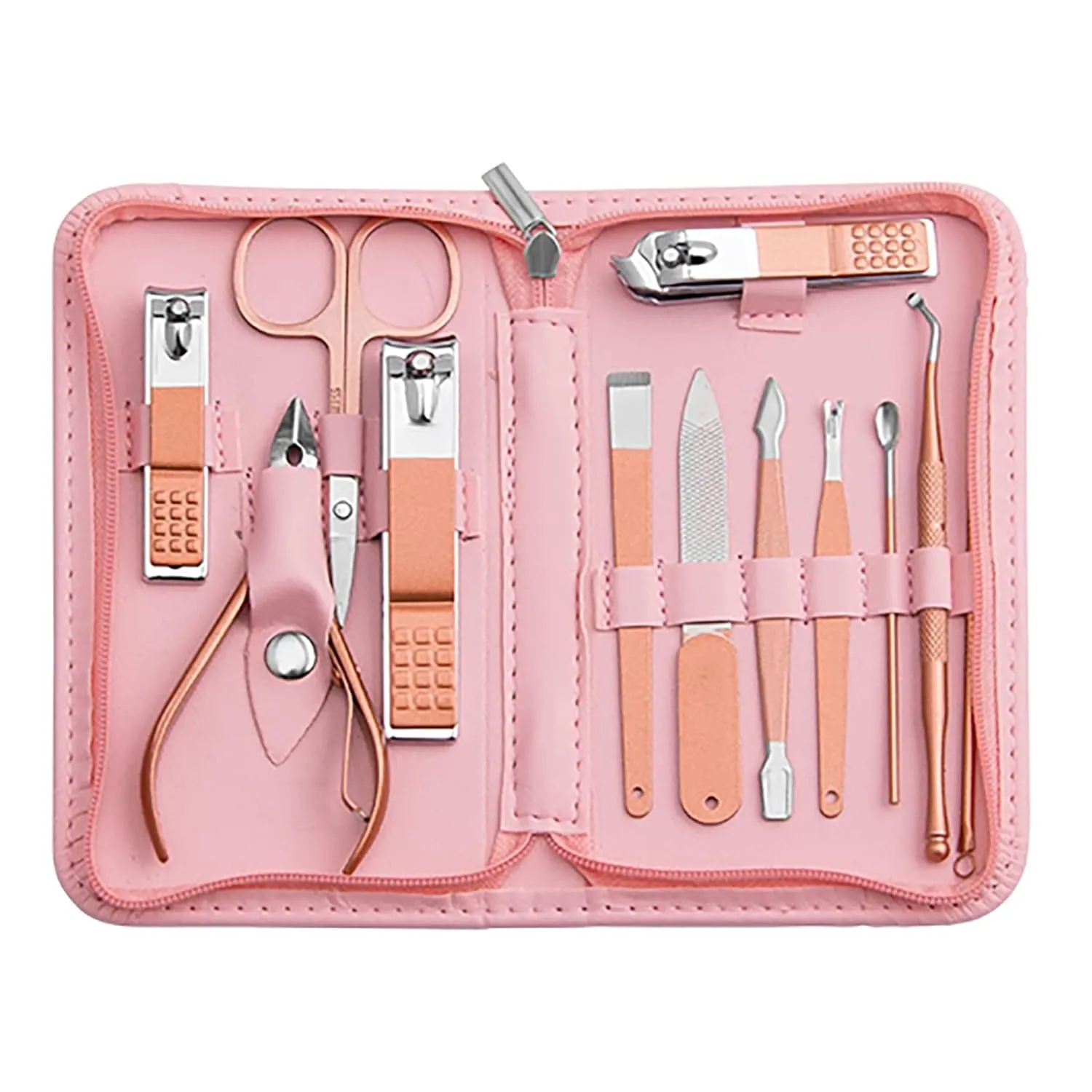 12-Piece Professional Nail Care Set with Travel Case - Complete Manicure and Pedicure Kit for Women