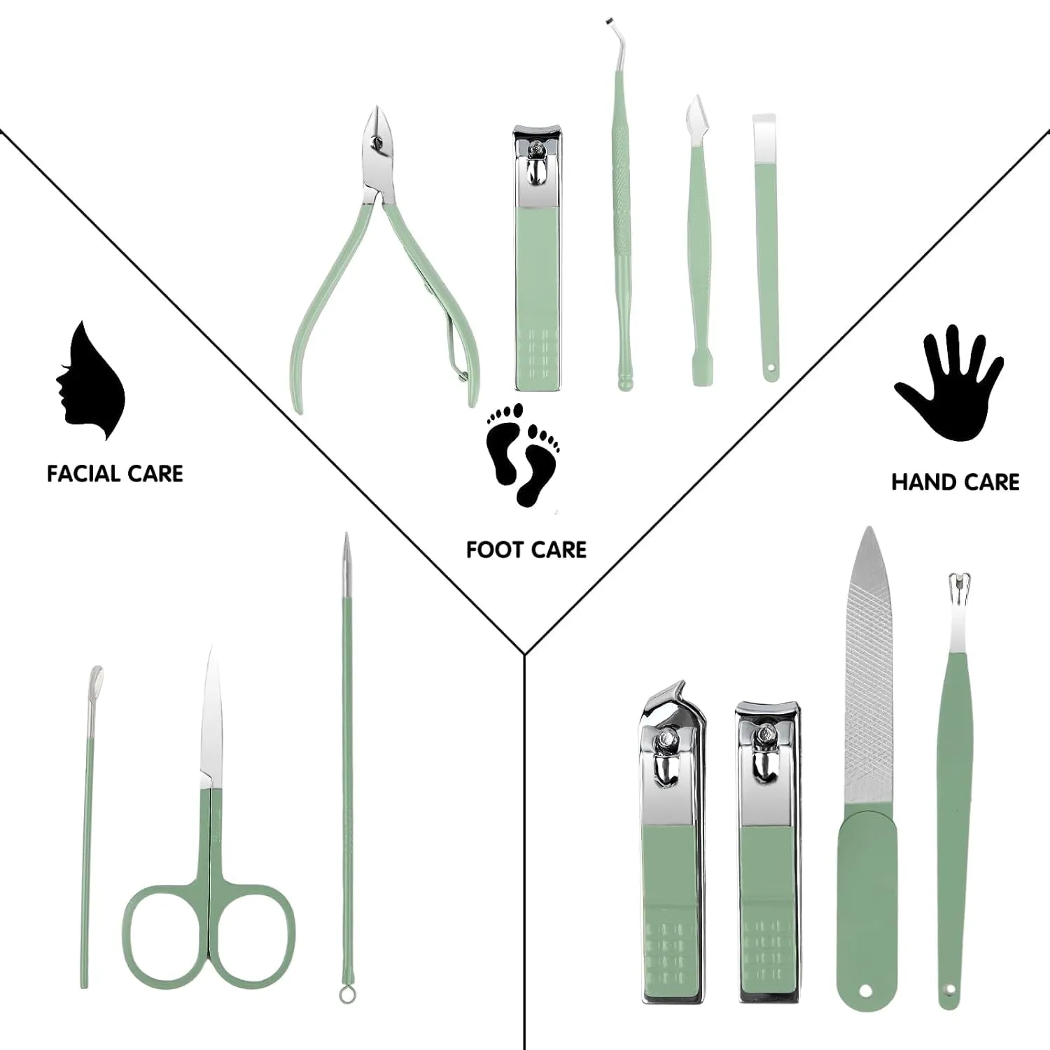 12-Piece Professional Nail Care Set with Travel Case - Complete Manicure and Pedicure Kit for Women