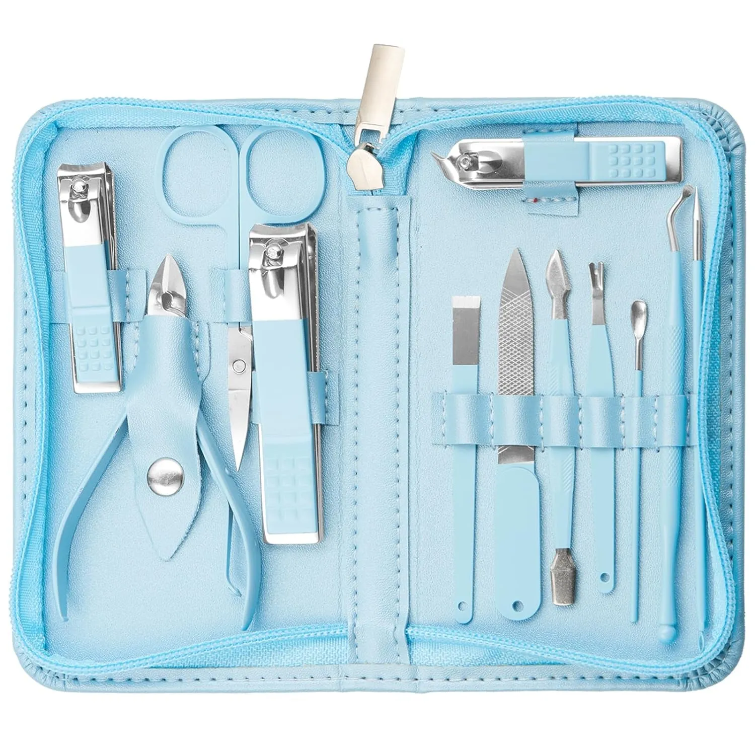 12-Piece Professional Nail Care Set with Travel Case - Complete Manicure and Pedicure Kit for Women