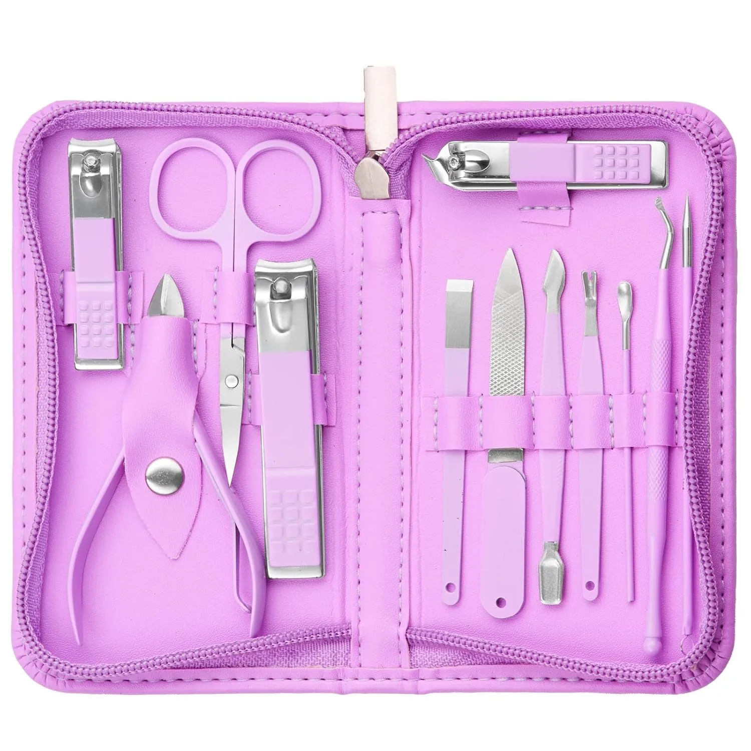 12-Piece Professional Nail Care Set with Travel Case - Complete Manicure and Pedicure Kit for Women