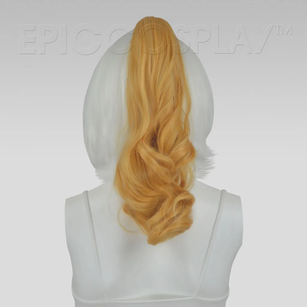 20" Butterscotch Blonde Wavy Curly Ponytail Clipon