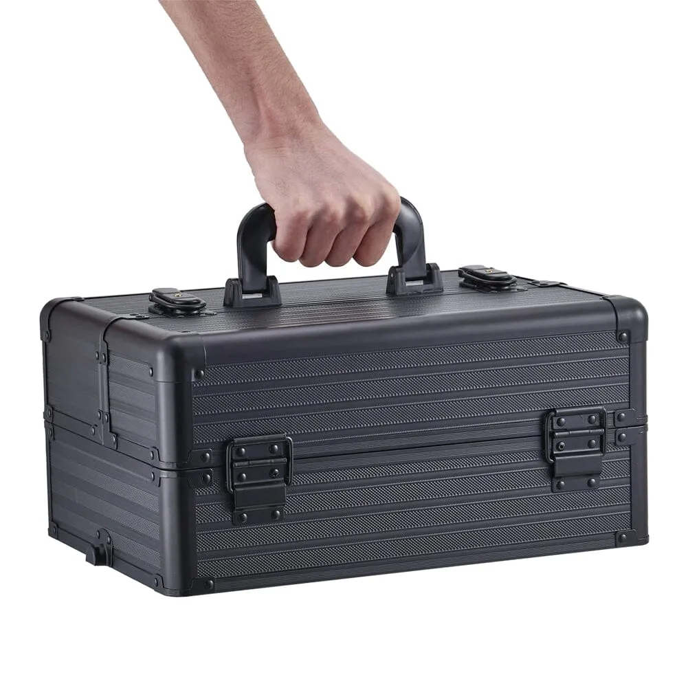 3 in 1 Rose Gold/Black Portable Cosmetic Travel Case with Wheels