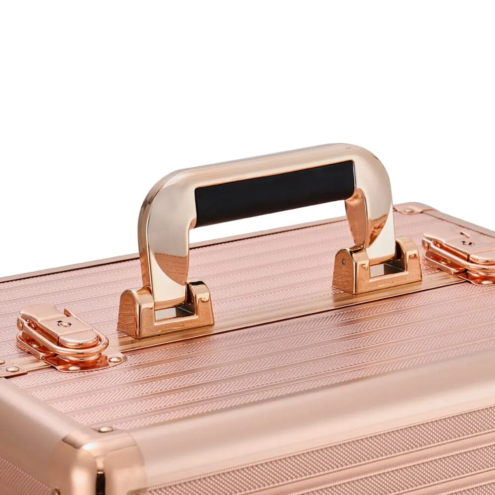 3 in 1 Rose Gold/Black Portable Cosmetic Travel Case with Wheels