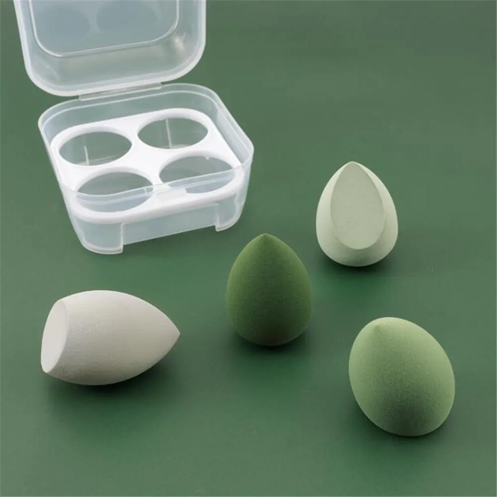 4pcs Foundation Makeup Blender Cosmetic Puff Sponge with Storage Box
