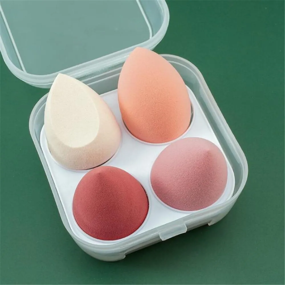 4pcs Foundation Makeup Blender Cosmetic Puff Sponge with Storage Box