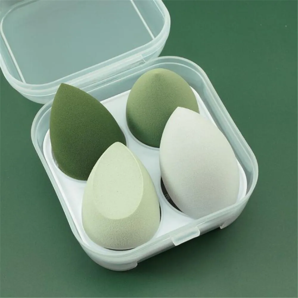 4pcs Foundation Makeup Blender Cosmetic Puff Sponge with Storage Box