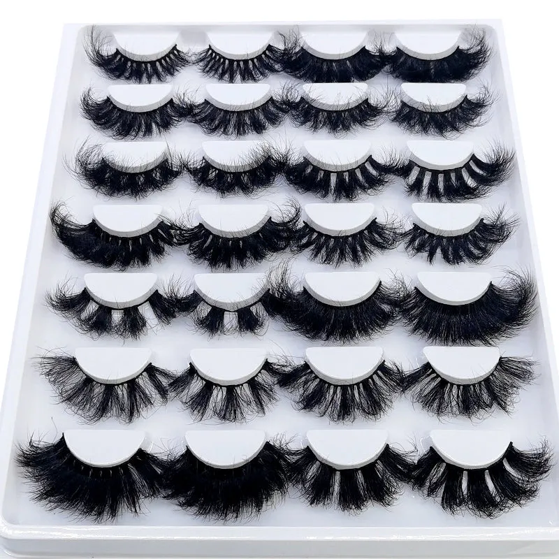 5/14Pairs Long Thick Natural Fluffy Lashes 10-25mm 3D Mink