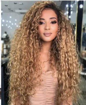 African curly hair curlers with long curly hair