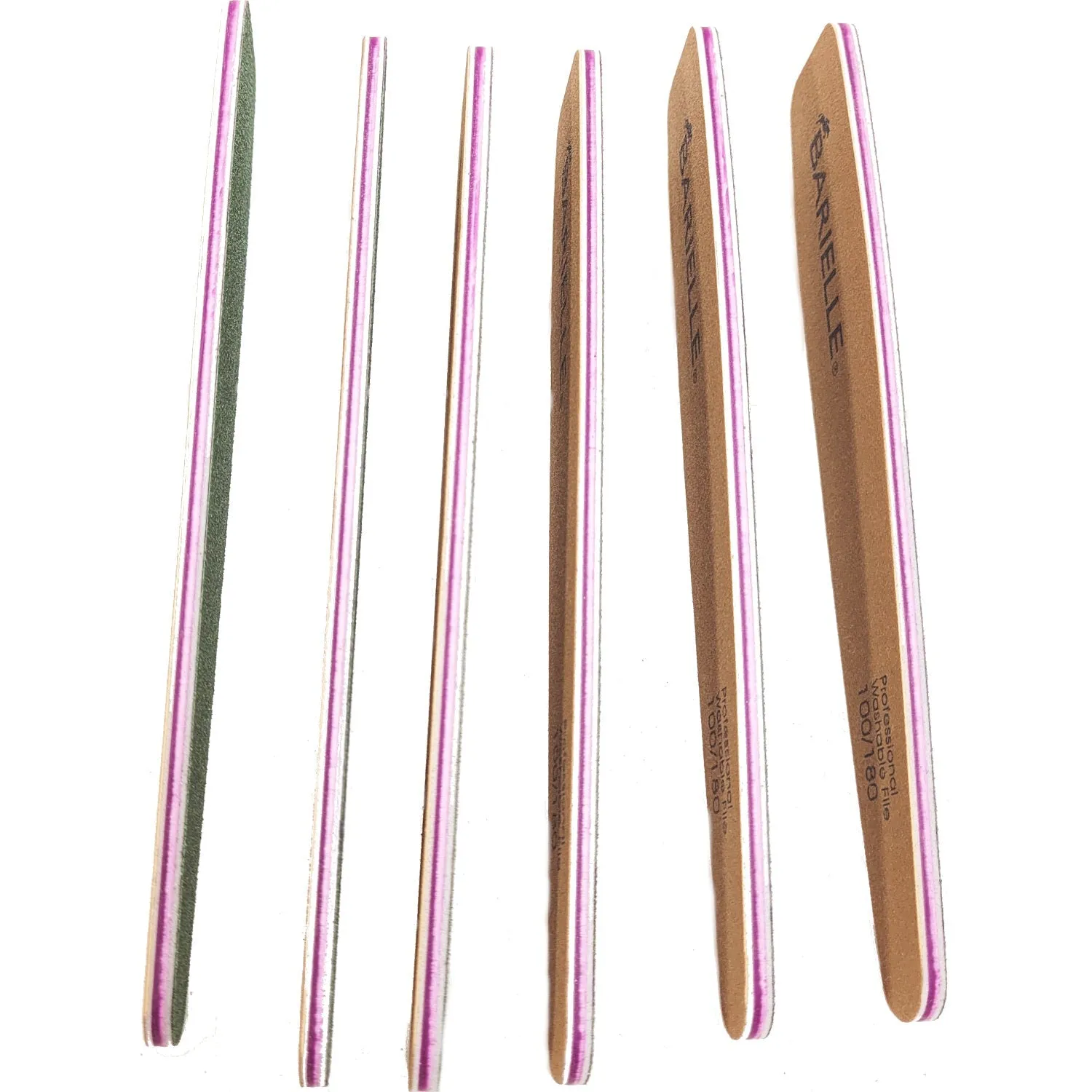 Barielle Washable and Reusable Nail Files 100.180 Grit - Brown/Green (12 PACK) - Professional Nail Files, Double Sided Emery Board for Long Lasting Manicure/Pedicure Finish
