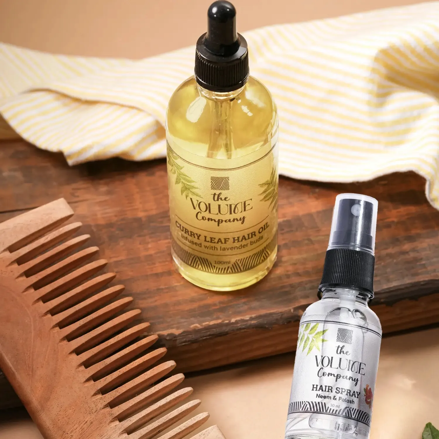 Combo of 2 Products: Curry Leaf Hair Oil   Neem & Palash Hair Spray