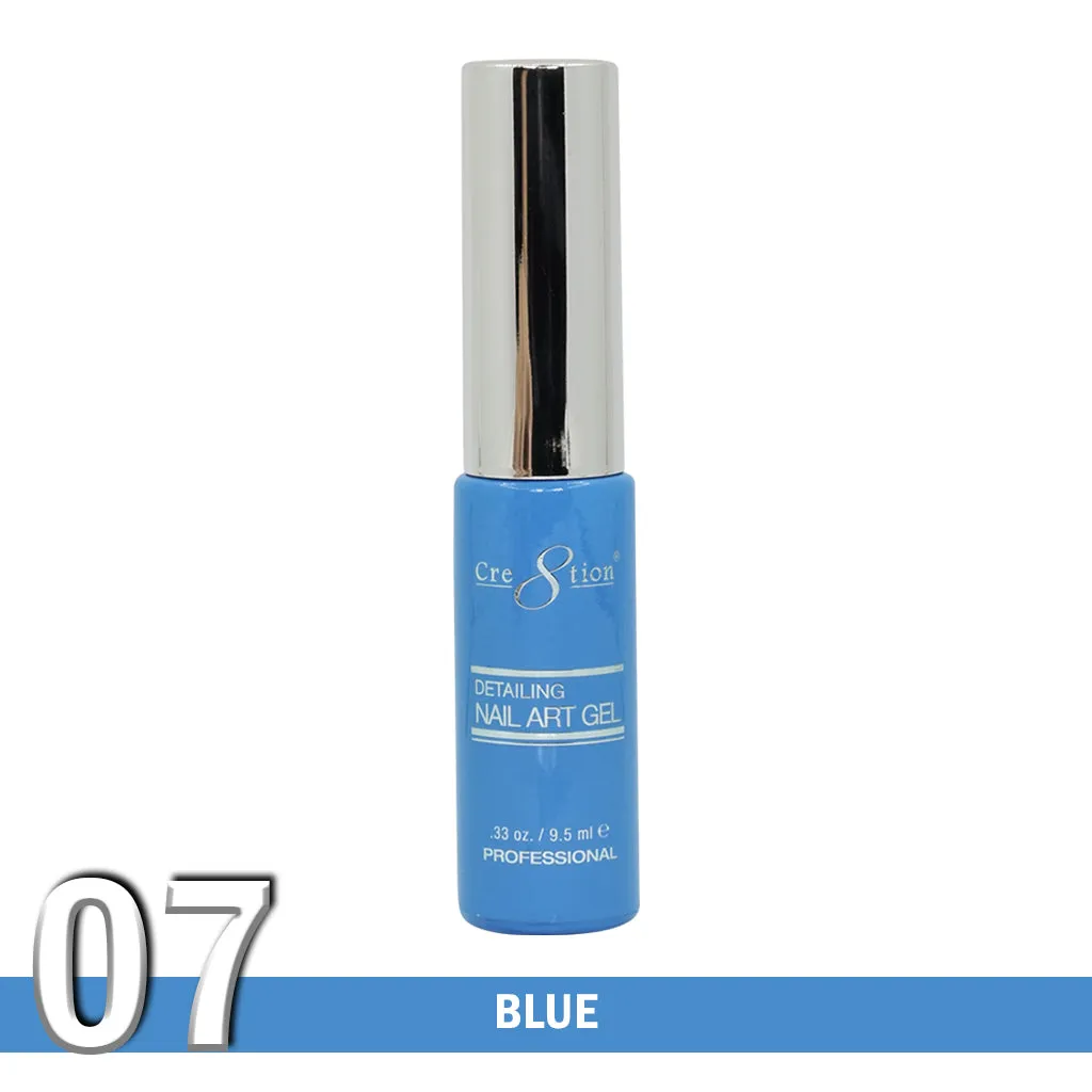 Cre8tion Detailing Nail Art Gel, 07, Blue, 0.33oz KK1025