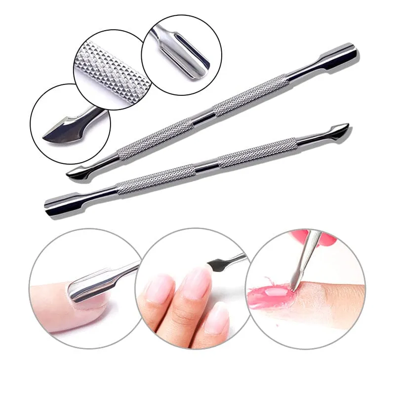 Cuticle Pusher Silver - Curve and Sharp