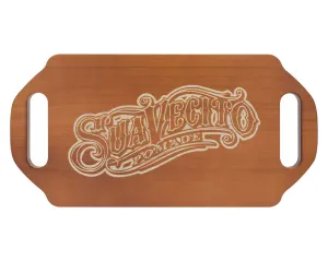 Double Handle Wood Mirror - Brown