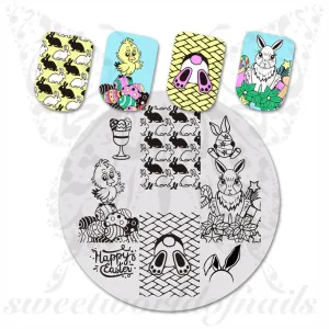Easter Nail Art Bunny Eggs Nail Stamping Plate