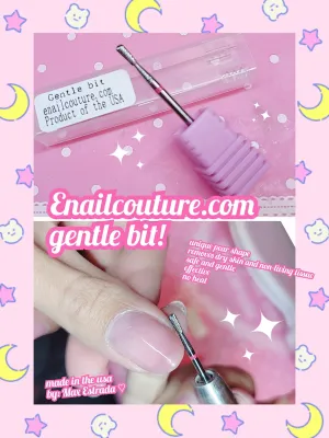 Gentle Bit (Cuticle Clean Nail Drill Bit 3/32'', Professional Safety Carbide Under Nail Cleaner Nail Bit for Cuticle Dead Skin Nail Prepare, Two Way Rotate, Manicure Nail Salon Supply, Pear Shape)