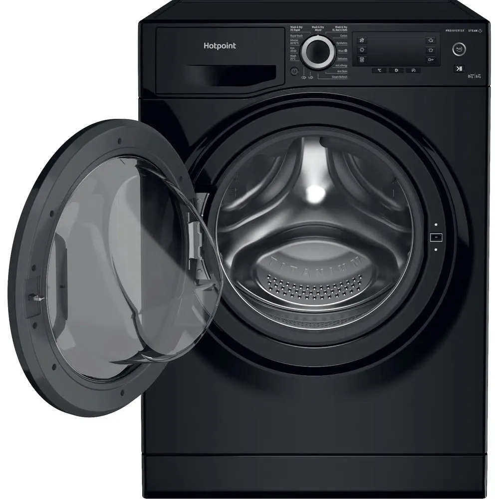 Hotpoint NDD8636BDAUK 8 6Kg Washer Dryer with 1400 rpm, 59.5cm Wide - Black
