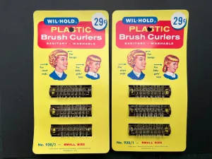 Jolly 1960s WIL*HOLD Brush Hair Curlers - Small Size
