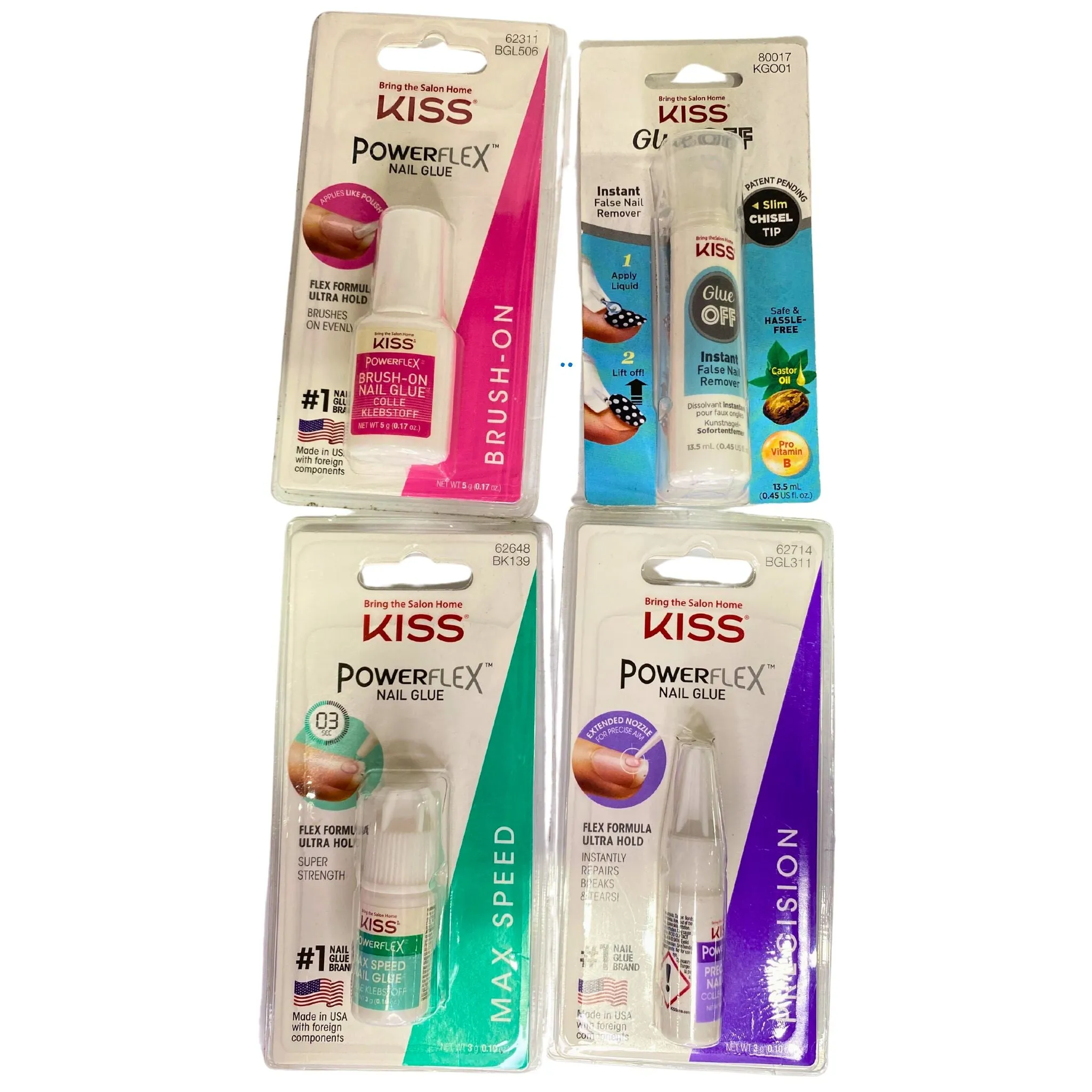 Kiss PowerFlex Nail Glue & Kiss Glue Off (40 Pcs Lot)