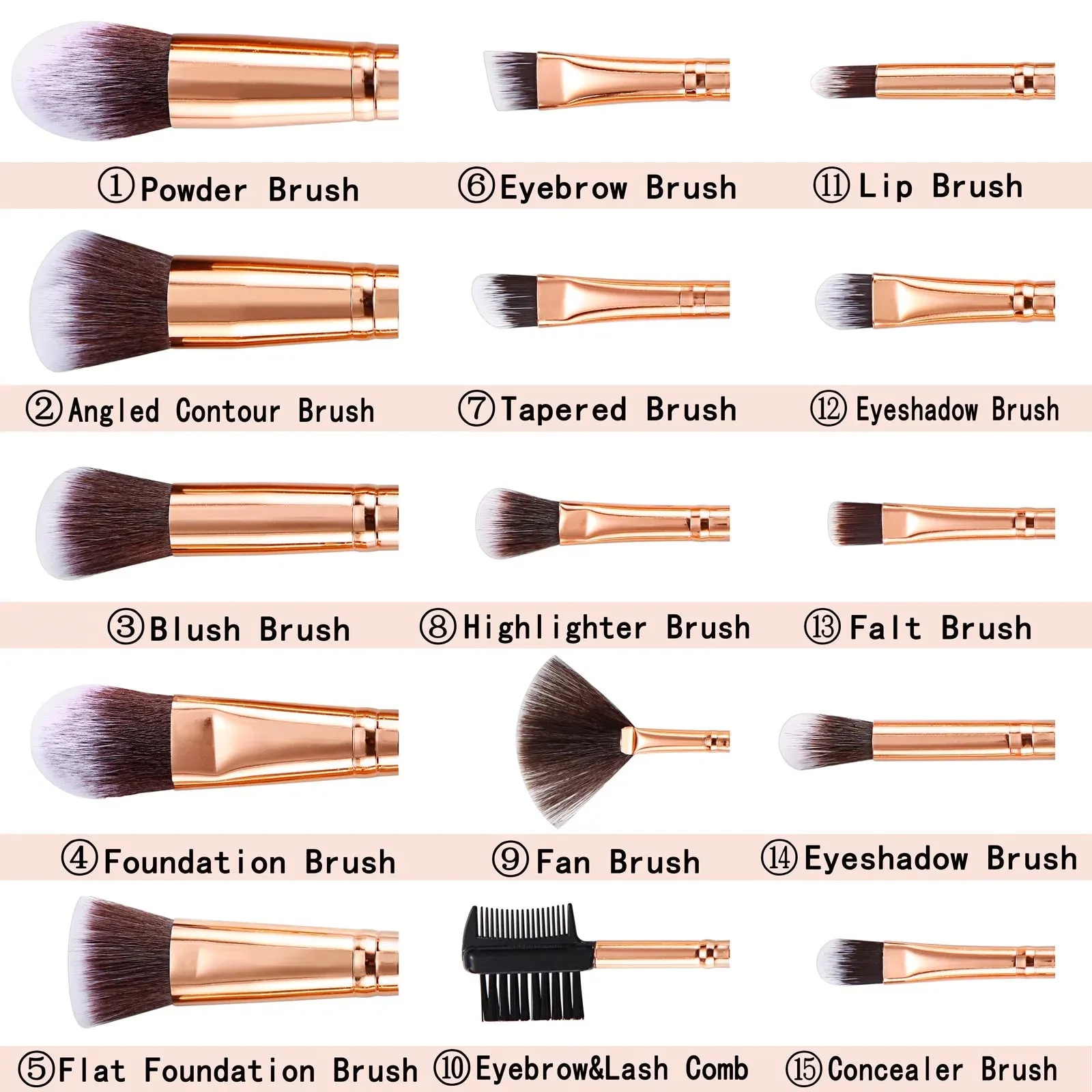 Makeup Brushes 15PCS Marble Makeup Brush Set Blush Foundation Concealer Eyeshadow Brushes with 4 Makeup Sponge - Valentine'S Day, Xmas Gift