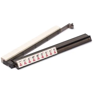 Modern Mahjong Racks with Built-in Pushers - Black - Set of 4