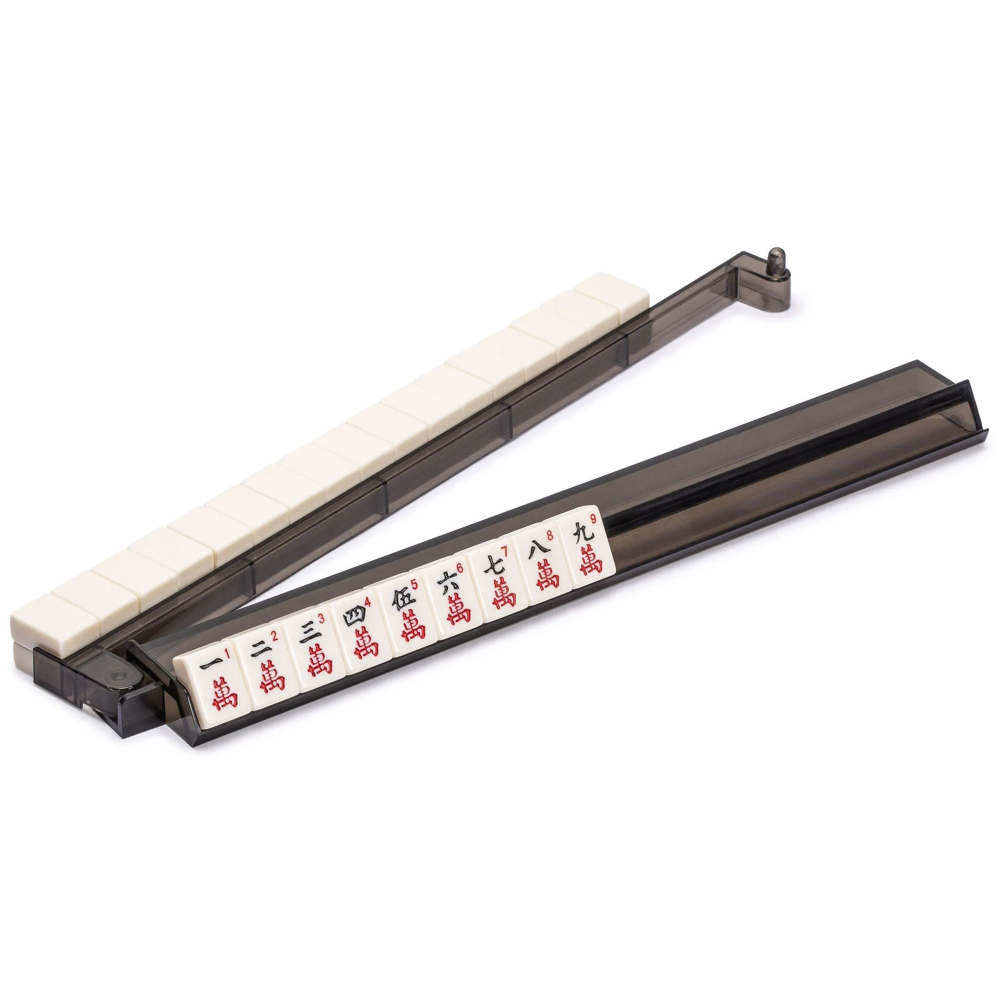 Modern Mahjong Racks with Built-in Pushers - Black - Set of 4