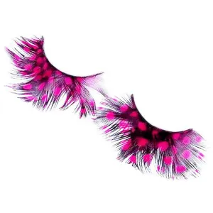 Natural Spot Guinea Feather Eyelashes - Cerise