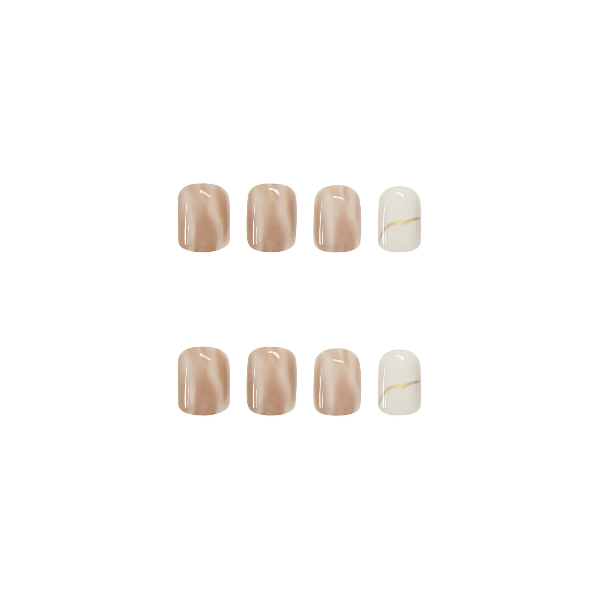 Nude Smudge Gentle Short Nails Tips #N3026