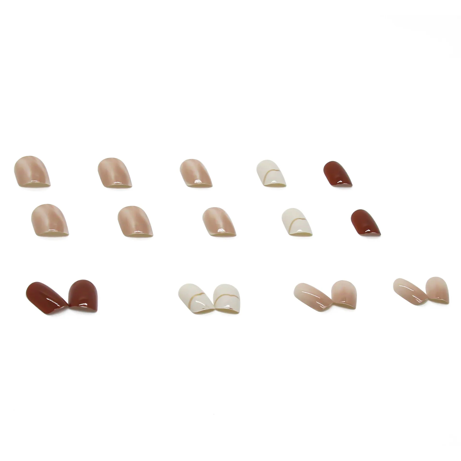 Nude Smudge Gentle Short Nails Tips #N3026