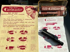 Unused 1940s Ladye Jayne Curlmaster for Home Use "DE LUXE PROFESSIONAL TYPE CURLER"